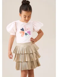 Lucile Metallic Pleated Rara Skirt - 4