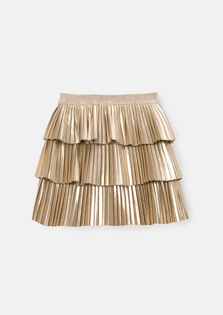 Lucile Metallic Pleated Rara Skirt
