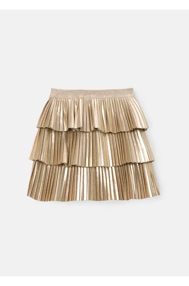 Lucile Metallic Pleated Rara Skirt