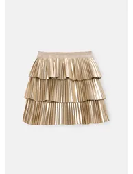Lucile Metallic Pleated Rara Skirt