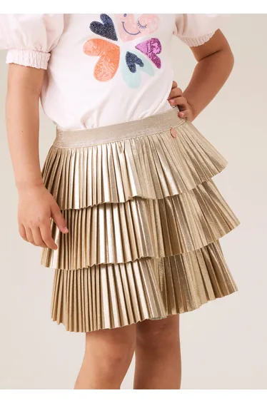 Lucile Metallic Pleated Rara Skirt