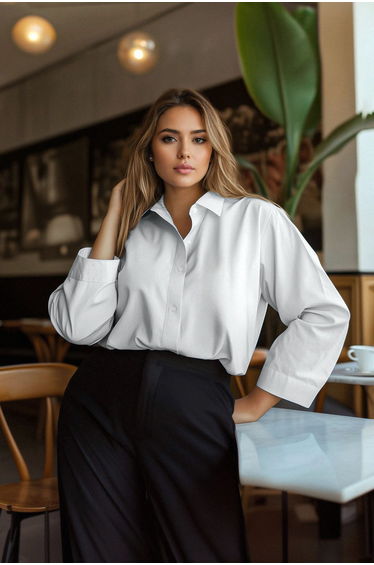 Plus Size Shirt - White - Regular fit