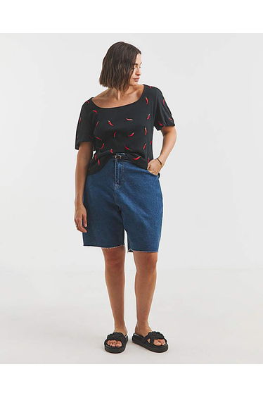 Chilli Embroidered Puff Sleeve Top