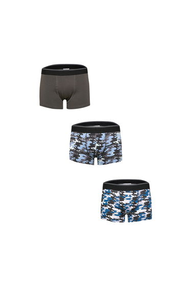 Tom Franks Mens Camo Boxer Shorts (Pack Of 3) - Grey Camo