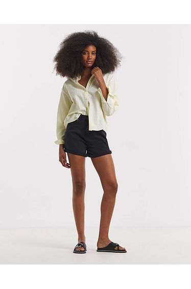 Washed Black Authentic Loose Mom Short
