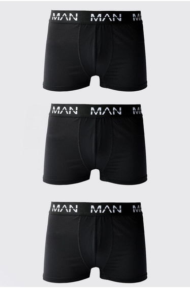 Man Active Performance 3 Pack Boxer - black
