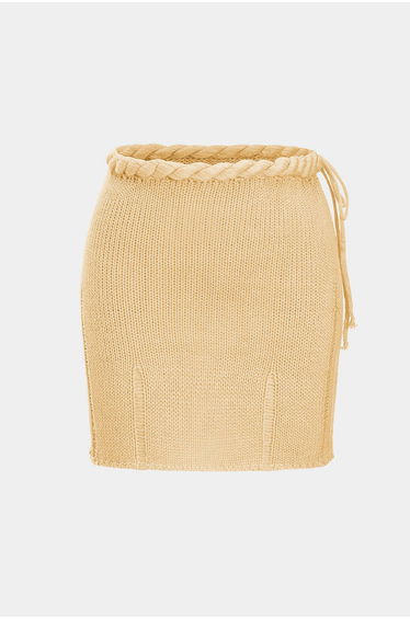 Knit Braided Tie-Up Skirt