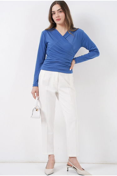 BDART Double Breasted Long Sleeve Blouse with Gathering Detail