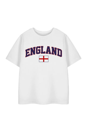 Show Me The Merch Childrens/Kids England Flag T-Shirt - White