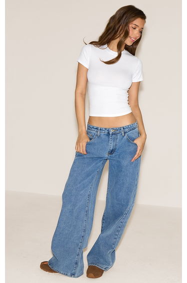 White Soft Rib Crew Neck Short Sleeve Top
