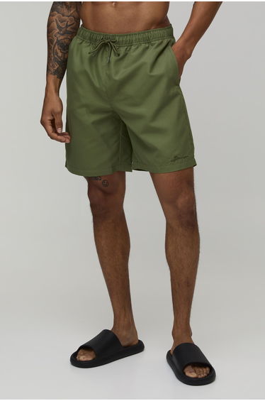 Long Length BM Autograph Swim Short - khaki