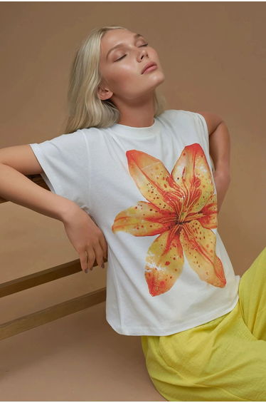 Printed Regular Fit Crew Neck 100% Cotton T-shirt