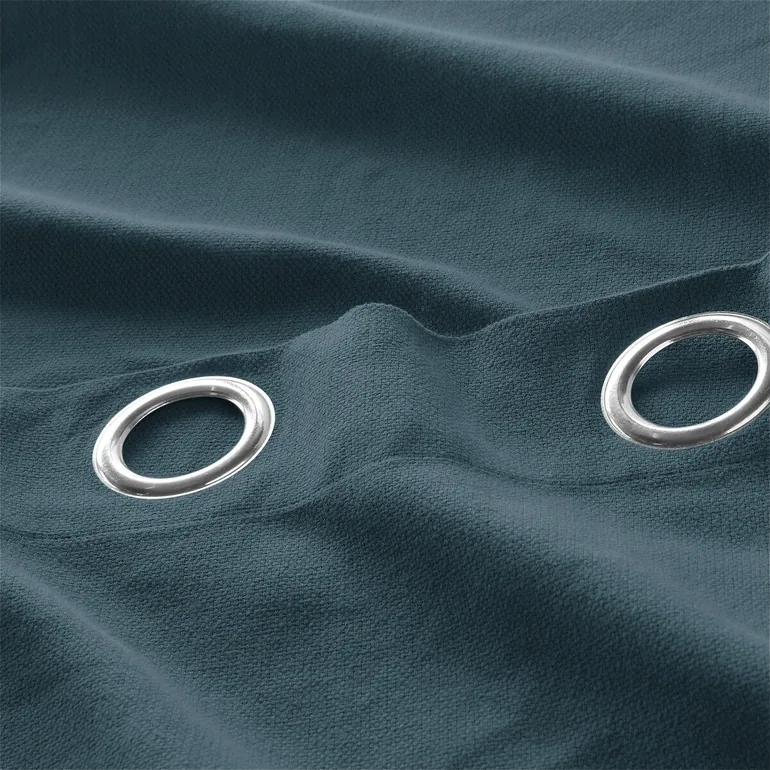 Panama Plain Single Cotton Curtain with Eyelets - 3