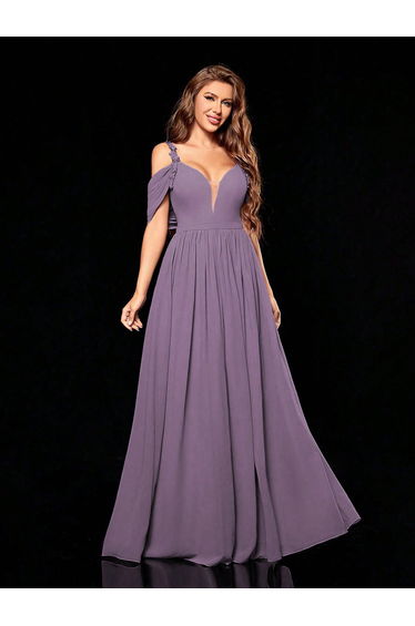 Leely Women's Elegant Straps Sleeveless A-Line Dress