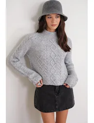 Mixray Thick Ribbed Half Turtleneck Knit Sweater - 3