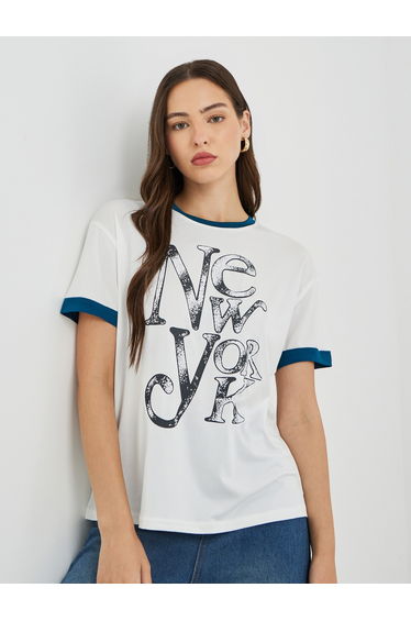 Slogan Printed Oversize T-Shirt