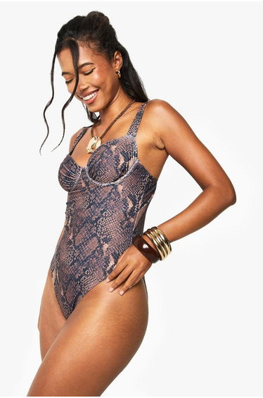 Swimwear Essentials Snake Print Underwired Swimsuit