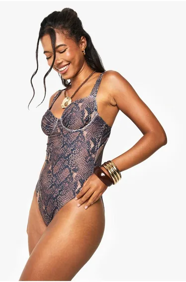 Swimwear Essentials Snake Print Underwired Swimsuit