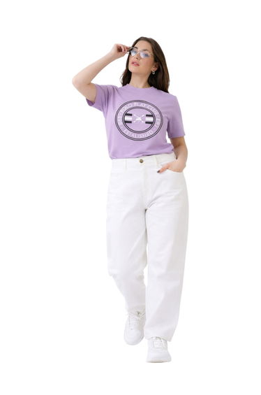 Lilac Graphic Logo Crew Neck T-Shirt