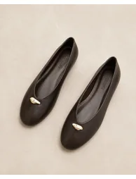 Flat Sole Ballerinas with Elegant Metal Detail – Suitable for Daily and Office Use - 3