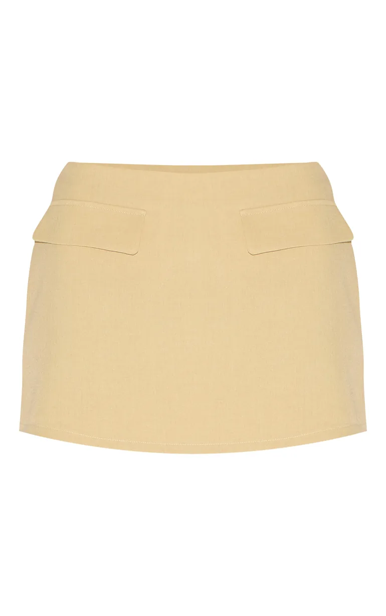 Pocket Detail Structured Tailored Woven Mini Skirt - 5