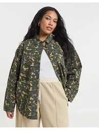 Camo Button Through Utility Jacket