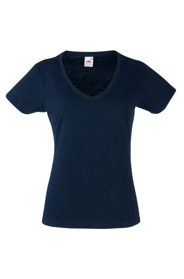Fruit Of The Loom Ladies Lady-Fit Valueweight V-Neck Short Sleeve T-Shirt - Deep Navy