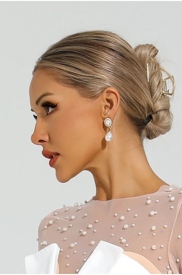 Spencer White Pear Earrings