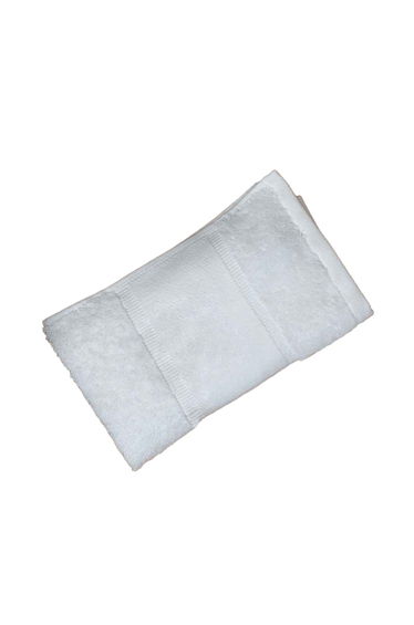 Towel City Printable Border Organic Hand Towel - White