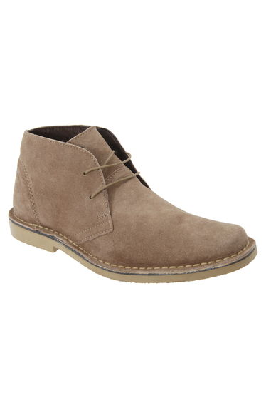 Roamers Mens Real Suede Classic Desert Boots - Sand
