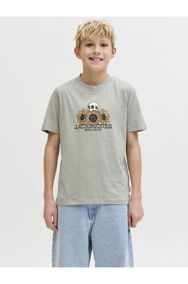 Skeleton Print T-Shirt with Short Sleeves