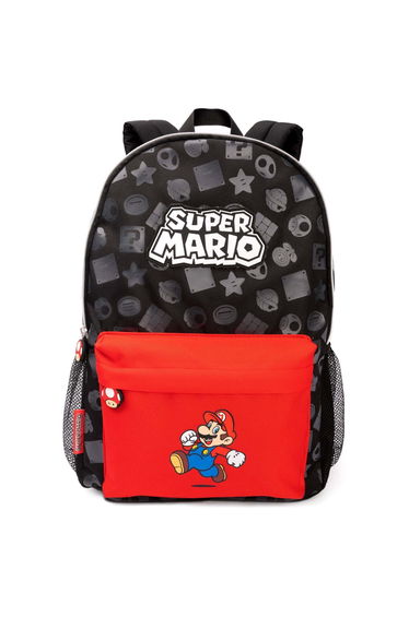 Super Mario All-Over Print Backpack - Black/Red