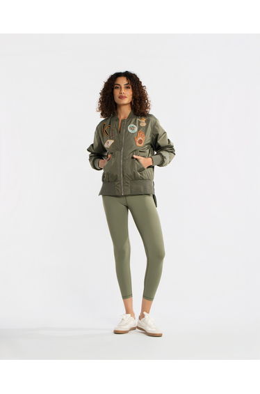 Badges Bomber Jacket - SEASONAL OLIVE