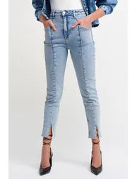 Women's Lycra Pants with a Front Slit - 1