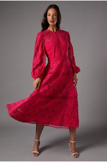 Lace Panelled Long Sleeve Dress