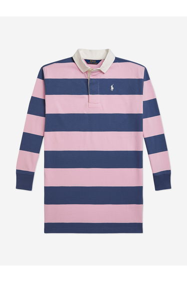 Ralph Lauren Girls Oversized Rugby Dress in Navy