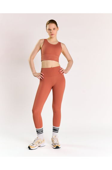 Glamorous Move Dark Terracotta High Waisted Leggings
