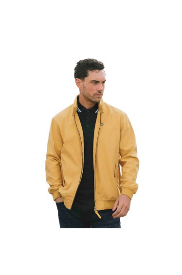 Lambretta Mens Shower Resistant Harrington Jacket - Mustard