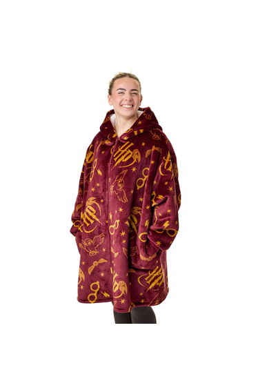 Harry Potter Womens/Ladies Icon Full Zip Hoodie Blanket - Red/Orange