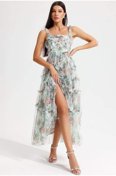 Océane Floral Cami Dress Green