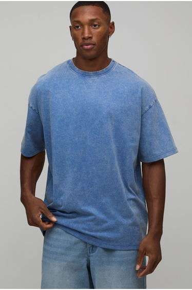 Essential Washed Oversized Heavyweight T-Shirt - washed dark blue