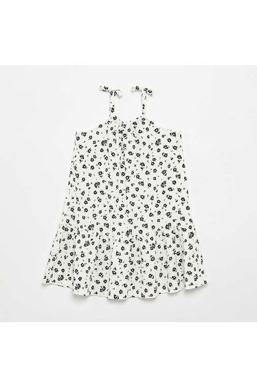 Crepe-knit dress WHITE