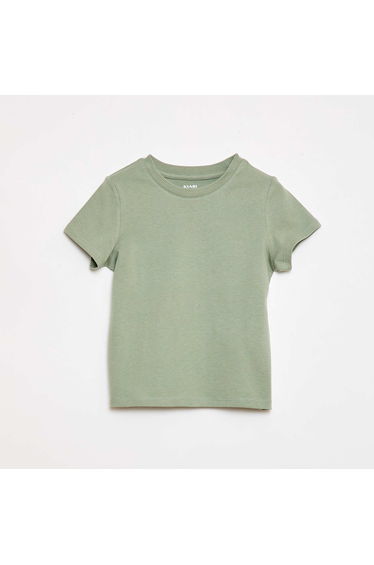Plain Cotton Jersey T-shirt Green