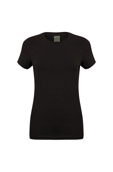 Skinni Fit Womens/Ladies Feel Good Stretch Short Sleeve T-Shirt - Black