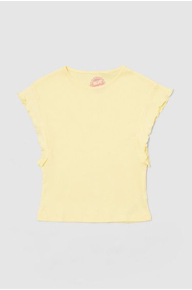 Girls Rib Jersey Frill Shoulder Tee