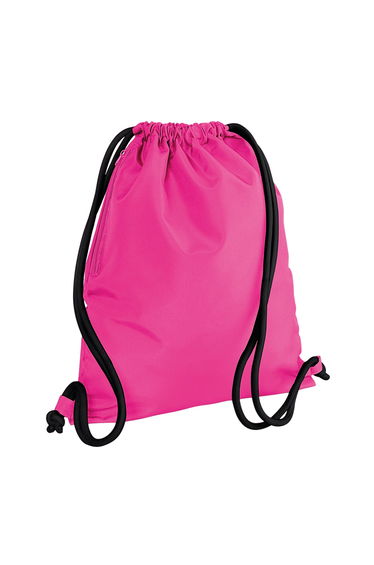 Bagbase Icon Drawstring Bag - Fuchsia/Black