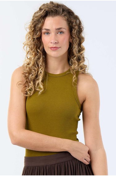Sleeveless Tank Top with American Armholes GREEN