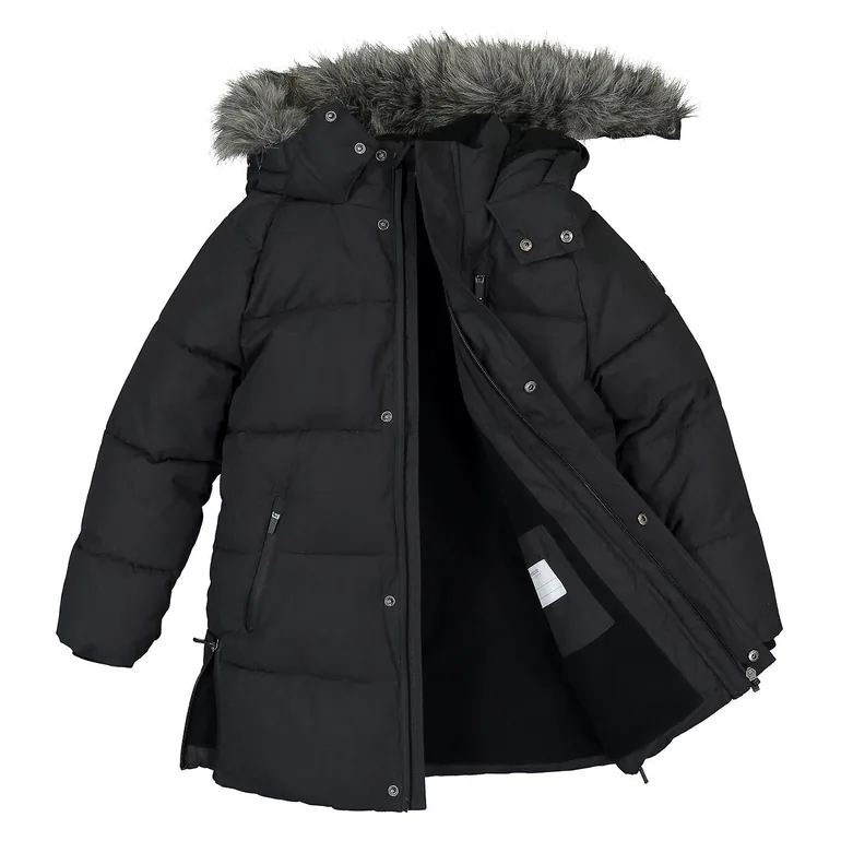 Recycled Long Padded Jacket with Hood - 4