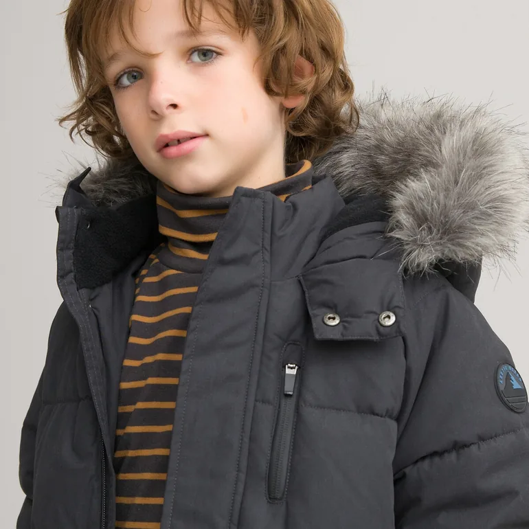 Recycled Long Padded Jacket with Hood - 1