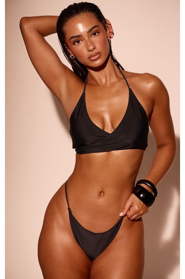 Black V Front Thong Bikini Bottoms